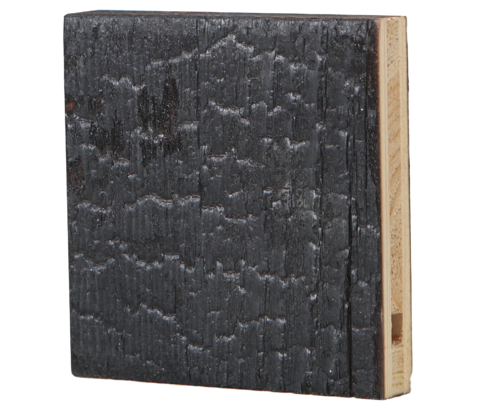 timber lining with charred surface