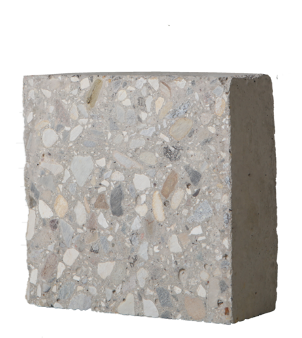 Beton mit einer rezyklierten Gesteinskörnung aus Boden (aufbereiteter Kiesboden)