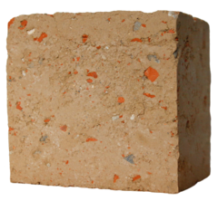 Rammed clay with a recycled aggregate of brick